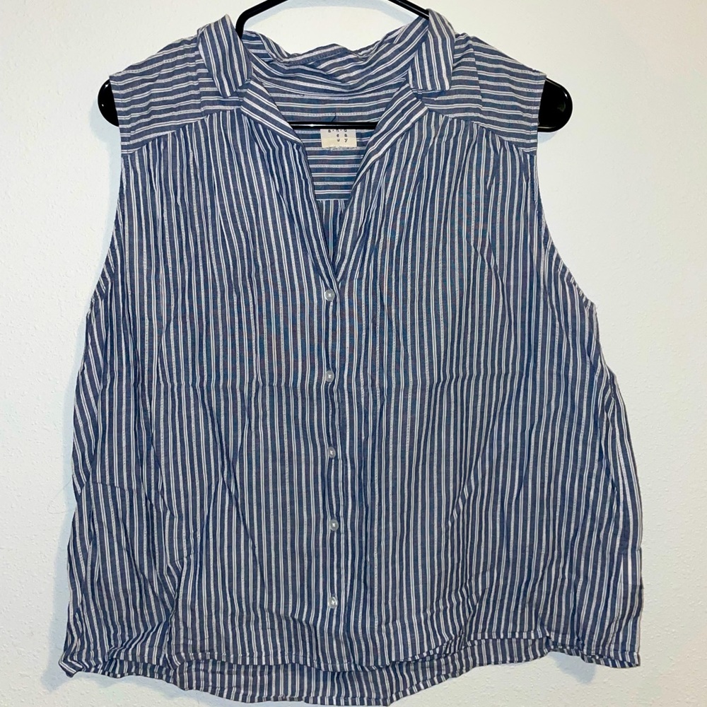 A New Day Striped Tank Button-Up